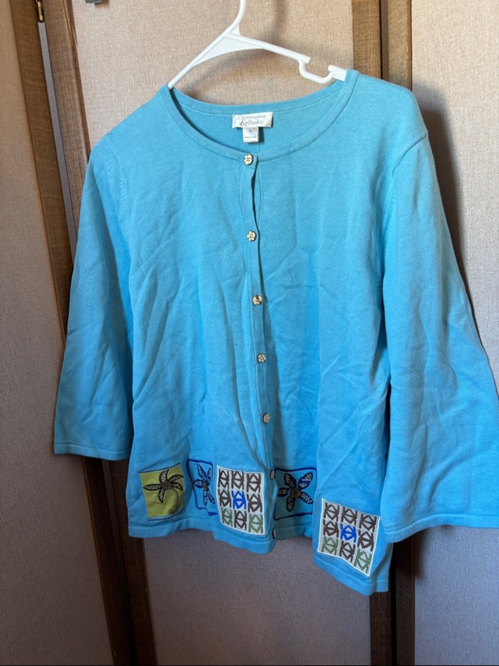 Christopher & Banks Blue Button-Front Cardigan NWT XL